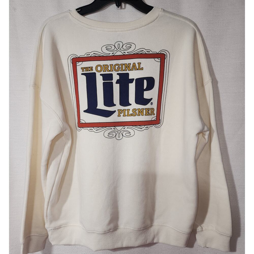 Miller lite sweatshirt women's Medium-first picture is back of sweatshirt